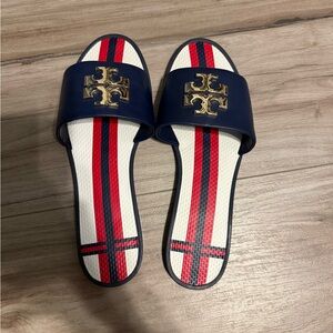 Tory Burch Navy and Red Sandals